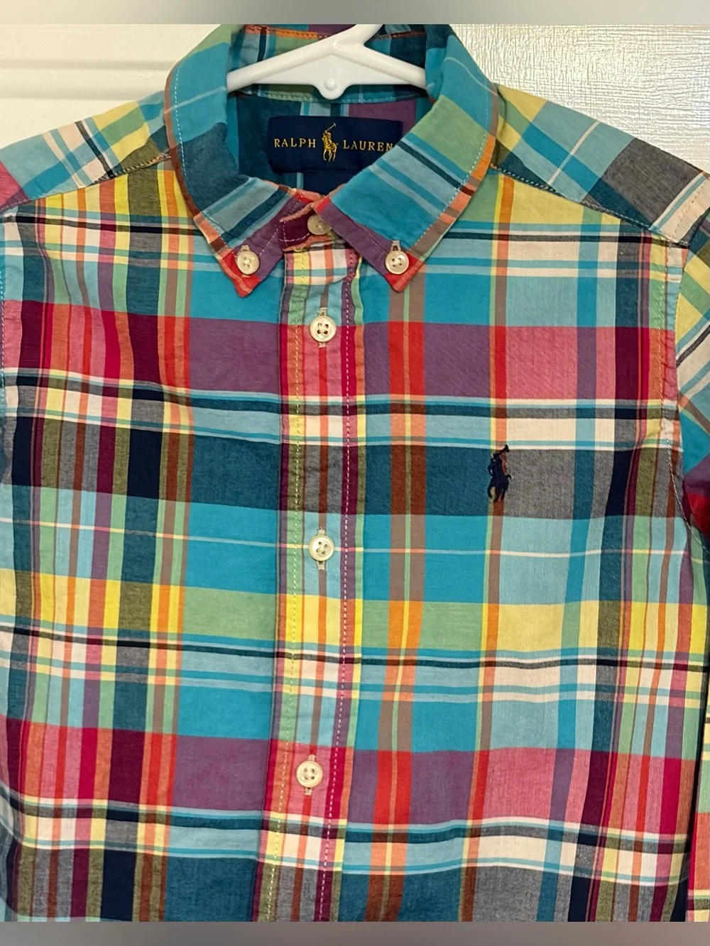 Ralph Lauren Beautiful Long-Sleeve Colorful Plaid Button-Down Shirt Size 3/3T